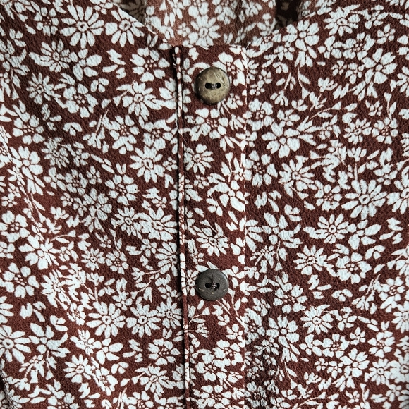 Monteau Floral Print Rust Dress, Size S - Picture 5 of 7